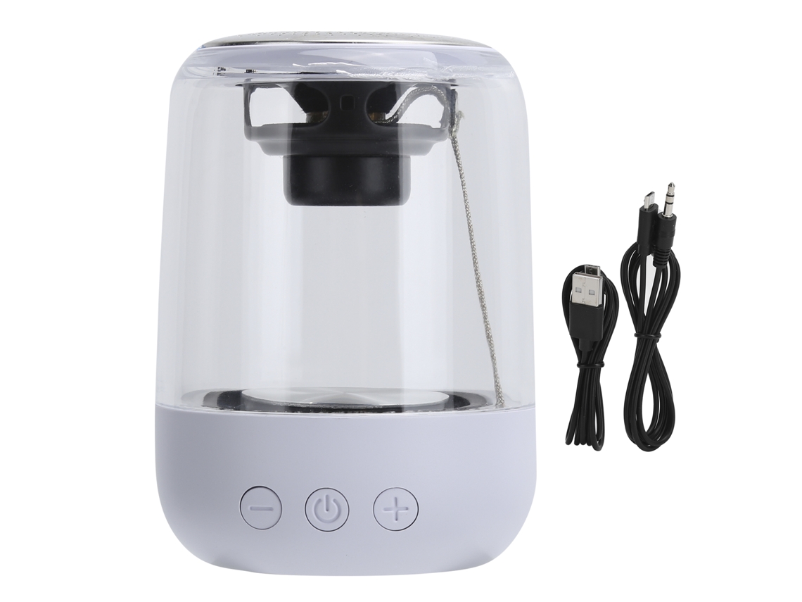 Altavoz Portátil Bluetooth 5.0 Con Subwoofer, Hifi, Luz Led, Estéreo, Inalámbrico, Blanco.