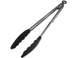 Rebe-Tongu de silicona premium para cocina, 30 cm, acero inoxidable, resistente al calor hasta 315 °C.
