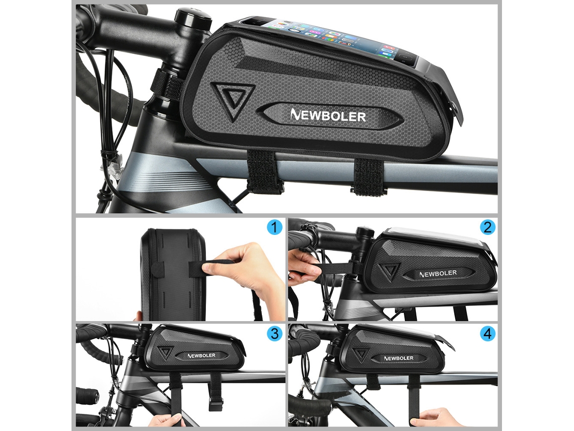 2026-bolsa Del Tubo Superior De Bicicleta Impermeable Con Soporte Para Teléfono Táctil Compatible Con Teléfonos De 7.2 Pulgadas