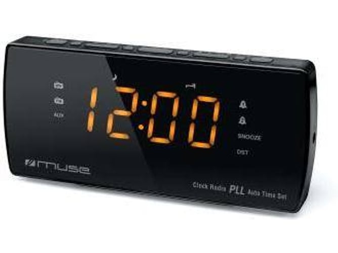 Radio Despertador MUSE M-185 CR (Negro - Digital - FM/MW - Corriente - Alarma Doble - Función Snooze)