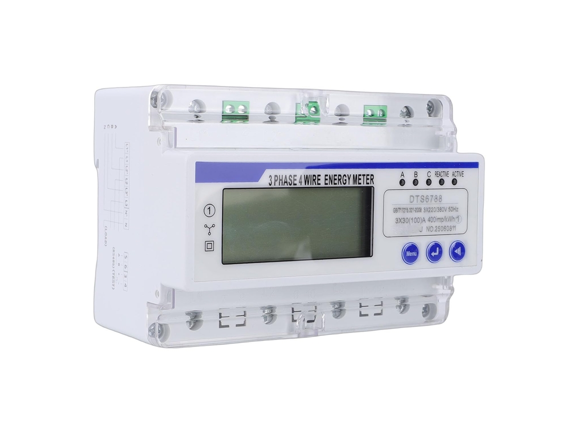 Probador De Energía, Pantalla Lcd Retroiluminada Eficiente, Control Remoto De Alimentación Trifásica De 4 Cables Para