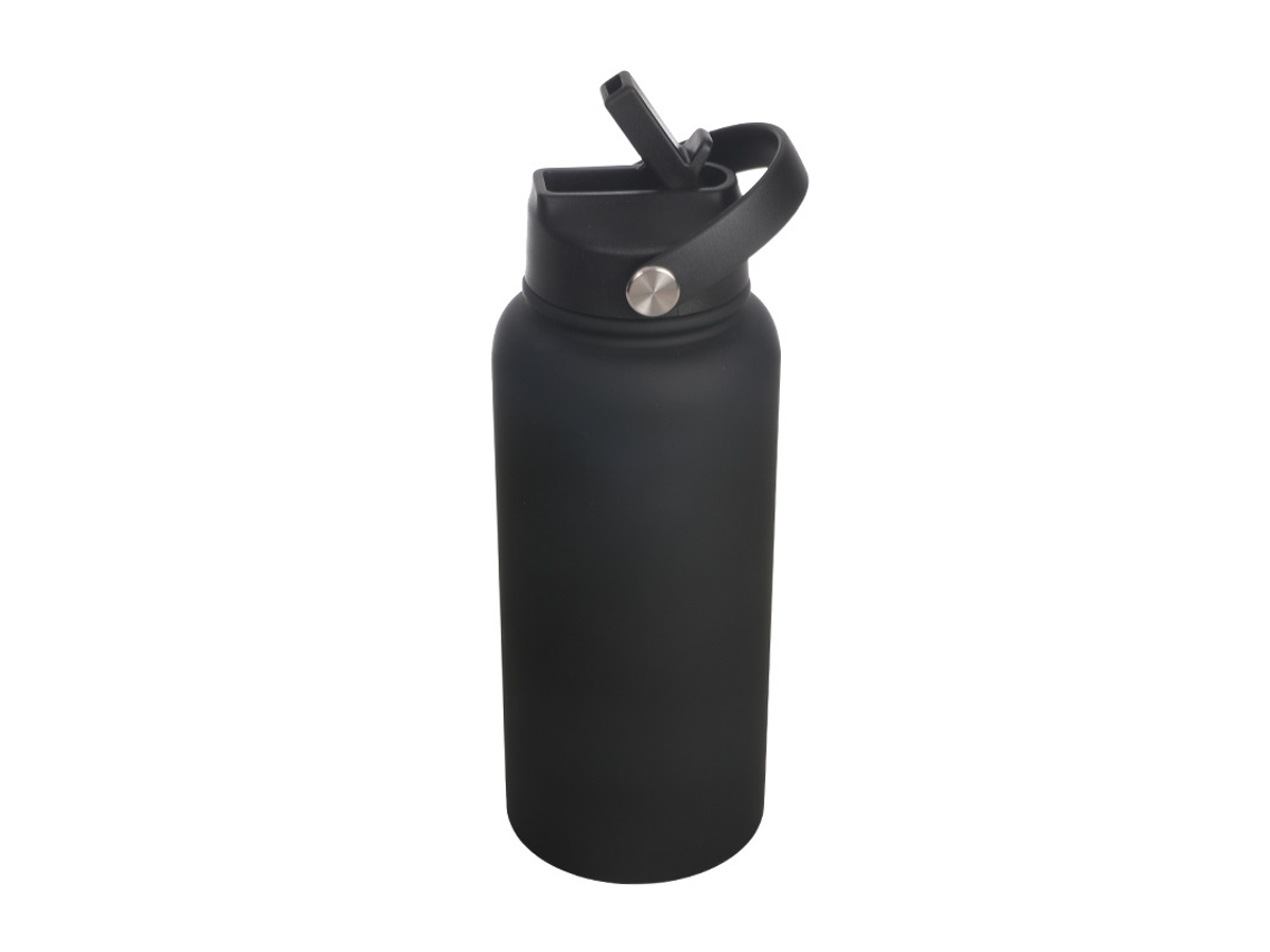 Botella de agua deportiva MDUG (negra, 1 litro)