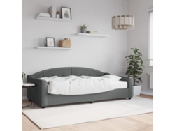 Sofá Cama Con Colchón Tela Gris Oscuro 100x200 Cm