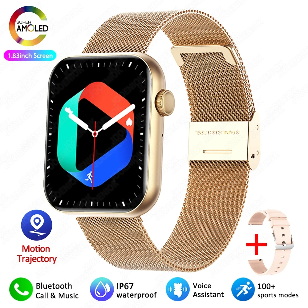 (red De Oro Rosa) Reloj Inteligente Pantalla Completa Touch Monitor De Frecuencia Cardíaca Más De 100 Modos Deportivos