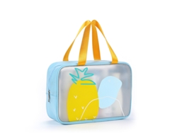 Necessaire Grande Com Separação De Líquidos E Líquidos, Tamanho Médio Chrui (azul Abacaxi)