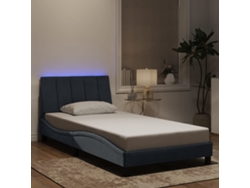 Estructura Cama Con Luces Led Terciopelo Gris Oscuro 100x200 Cm