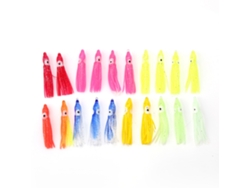 Anub 20pcs Iscas de Lula de Pvc Mixta Cor para Pesca em Água Salgada (4cm)