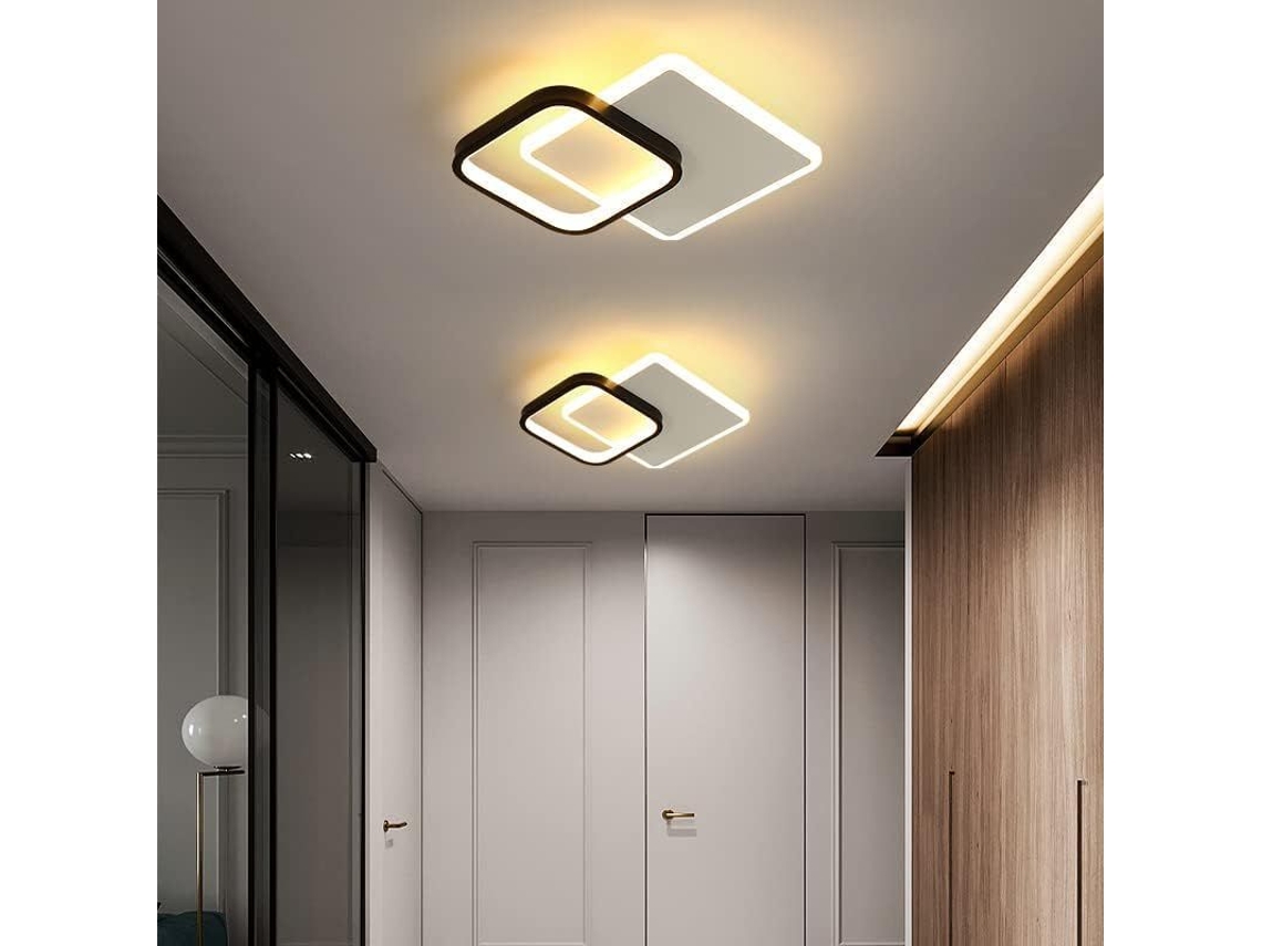 2026altiro-lámpara De Techo Led Moderna De 24 W Y 2700 Lúmenes Con Diseño Cuadrado Creativo Y Luz Blanca Cálida De 3000 K Para Uso En Interiores, Pasillos Y Dormitorios.