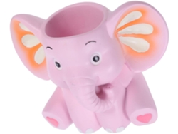 Portalápices De Resina Rosa Con Forma De Elefante, Portalápices Decorativo De 12x12x10 Cm.