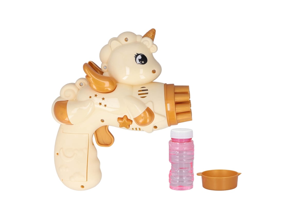 Máquina Automática De Burbujas Con Diseño De Dibujos Animados De Pegaso, Con 9 Agujeros Y Luz Led - Juguete Portátil Para Niños