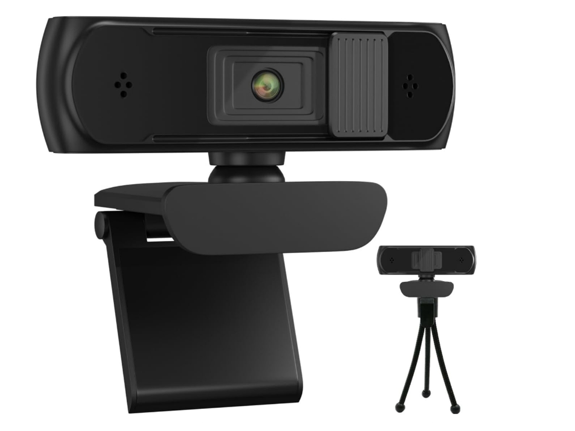 BISBISOUS S2-500 Webcam Full HD 1080P 5 Megapíxeles Enfoque automático Adecuado para PC Portátil Escritorio Mac Videollamada Conferencia Negro