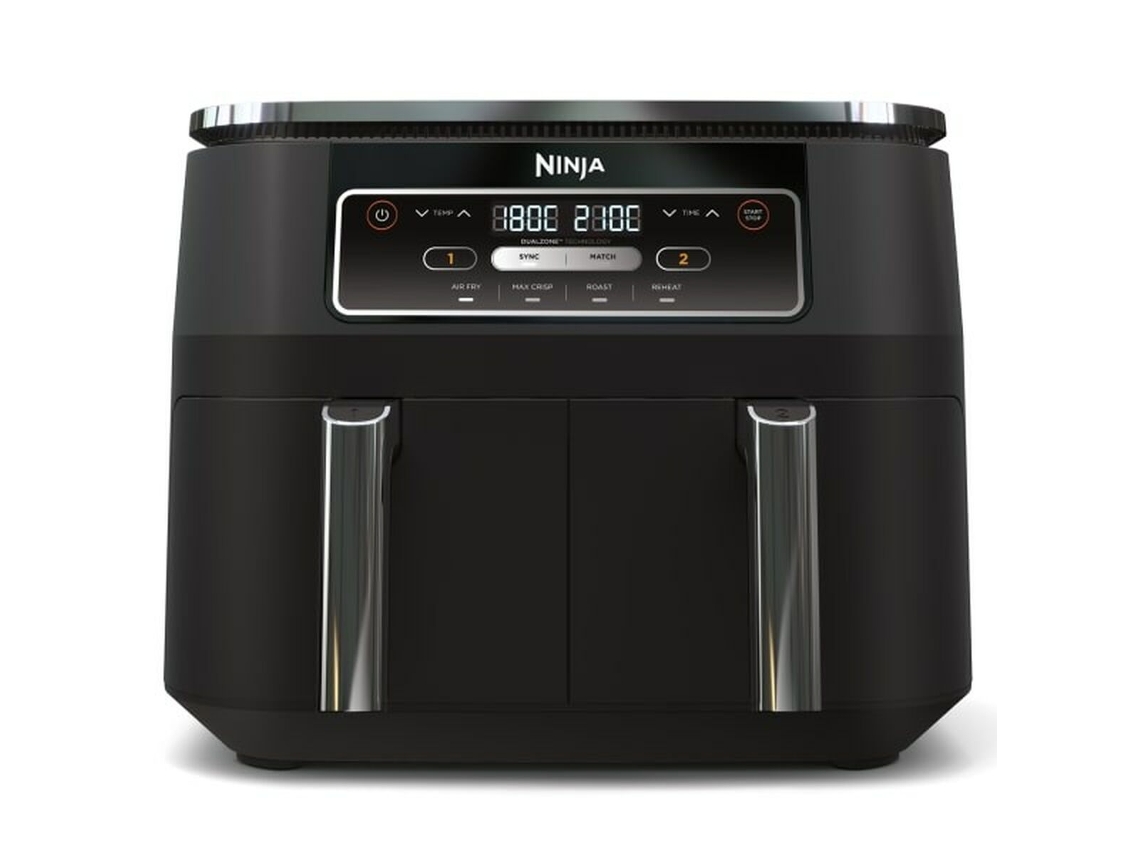 Freidora de aire Ninja Foodi AF300EU con 2 cajones y 4 modos de cocción, color negro