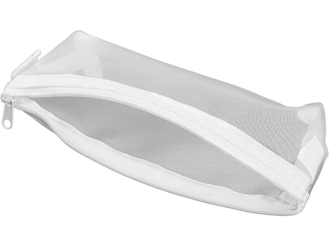 Estuche Transparente De Malla Para Lápices, Bolsa De Almacenamiento Ligera Con Cremallera.