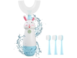 Cepillo de dientes eléctrico para niños con forma de U, sónico, extraíble para niños pequeños, Autobr P GOKOCO (con 3 cabezales).