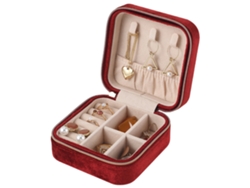 Caja de joyas de viaje de terciopelo con espejo, regalo para niñas Kofihety