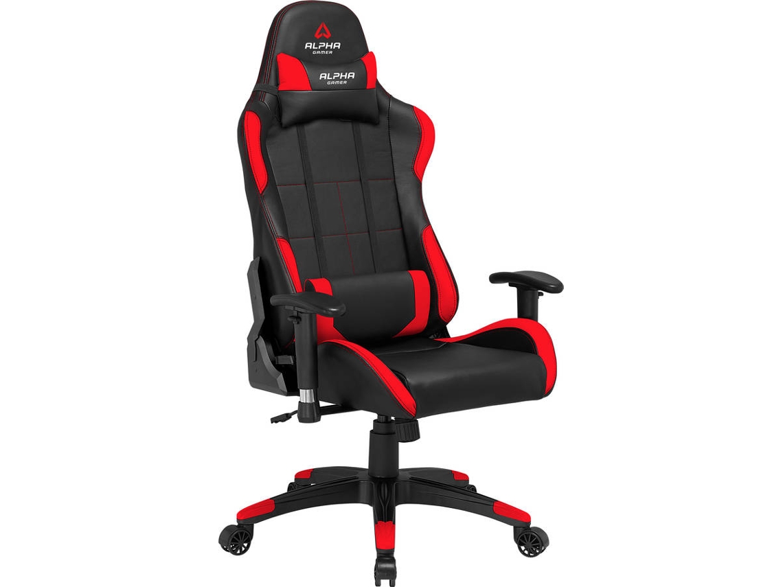 Silla Gaming ALPHA GAMER Vega (Hasta 150 kg - Elevador a Gas Clase 4 - Negro y Rojo)