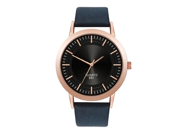 Reloj De Pulsera Unisex De Cuarzo Con Elegante Correa De Pu (espejo Negro, Correa Azul)