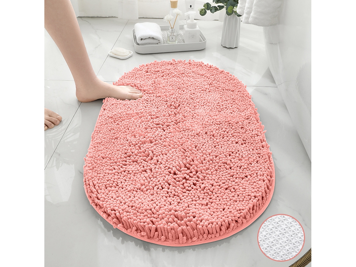 Alfombra de Baño LUUCOZK Antideslizantes Absorbentes Decoración Baño Secado Rápidopolvo Poliéster Naranja (50x80cm)