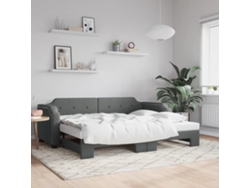 Sofá Cama Nido Tela Gris Oscuro 100x200 Cm