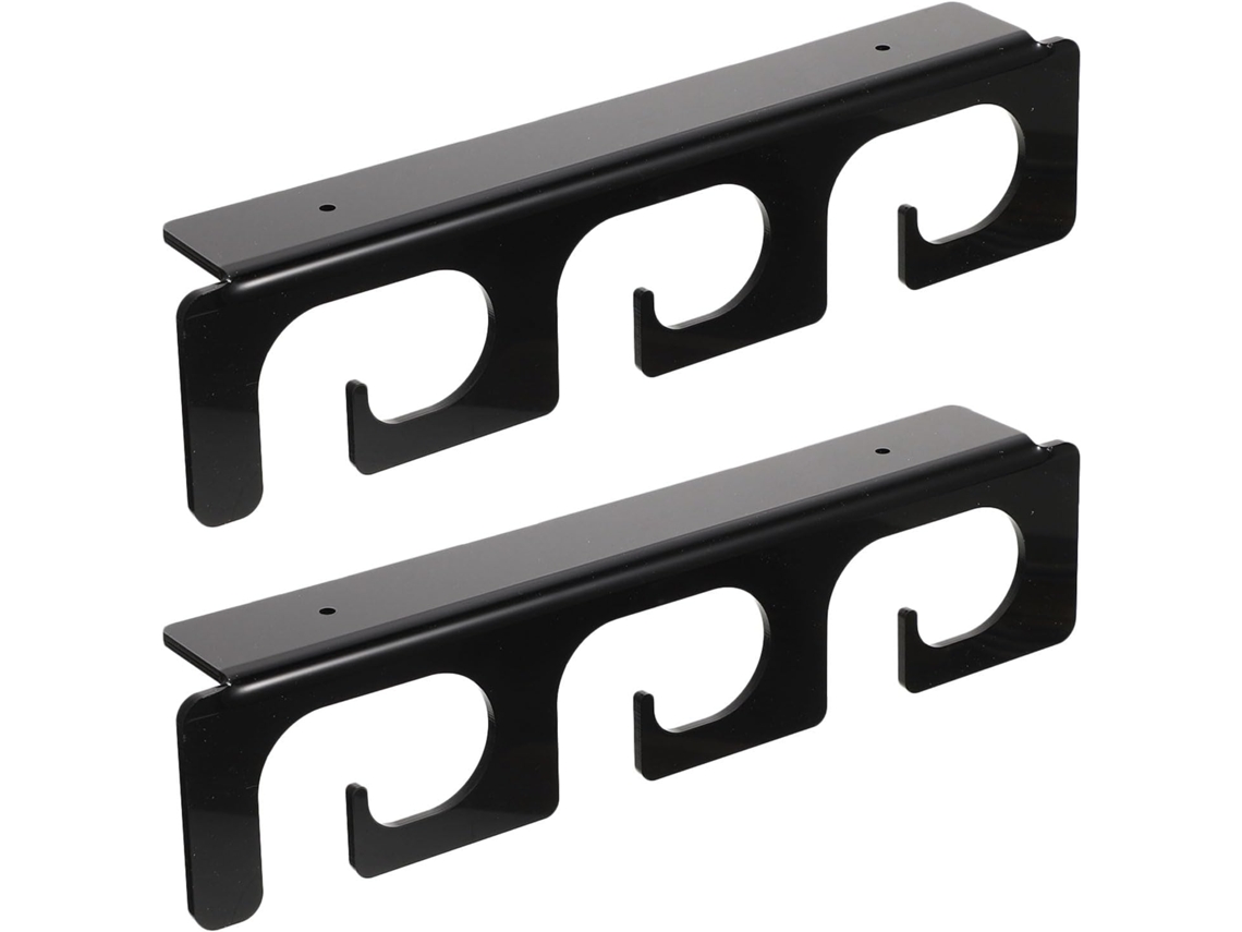 Soporte de pared negro para cañas de pescar (1 par)