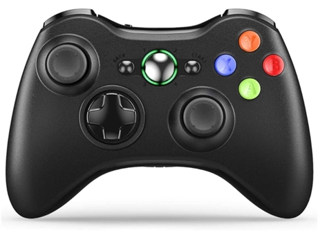 Mando Inalámbrico con Receptor Compatible con Microsoft Xbox 360/Slim/Windows 11/10/8/7 con Joystick Actualizado/Dual Shock Negro YIZHOOD