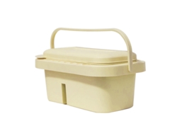 Portapinceles 3 en 1 Eifson con soporte para paleta y mango (amarillo claro)