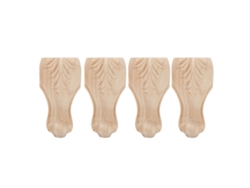 4pcs Pies De Mueble Tallados Para Armario Sofá Mesa De Café, 15x6cm, Accesorios De Hotel