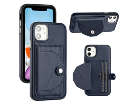 Funda Mobile Phone Cases Shockproof With Card para iPhone 11 Piel Marrón