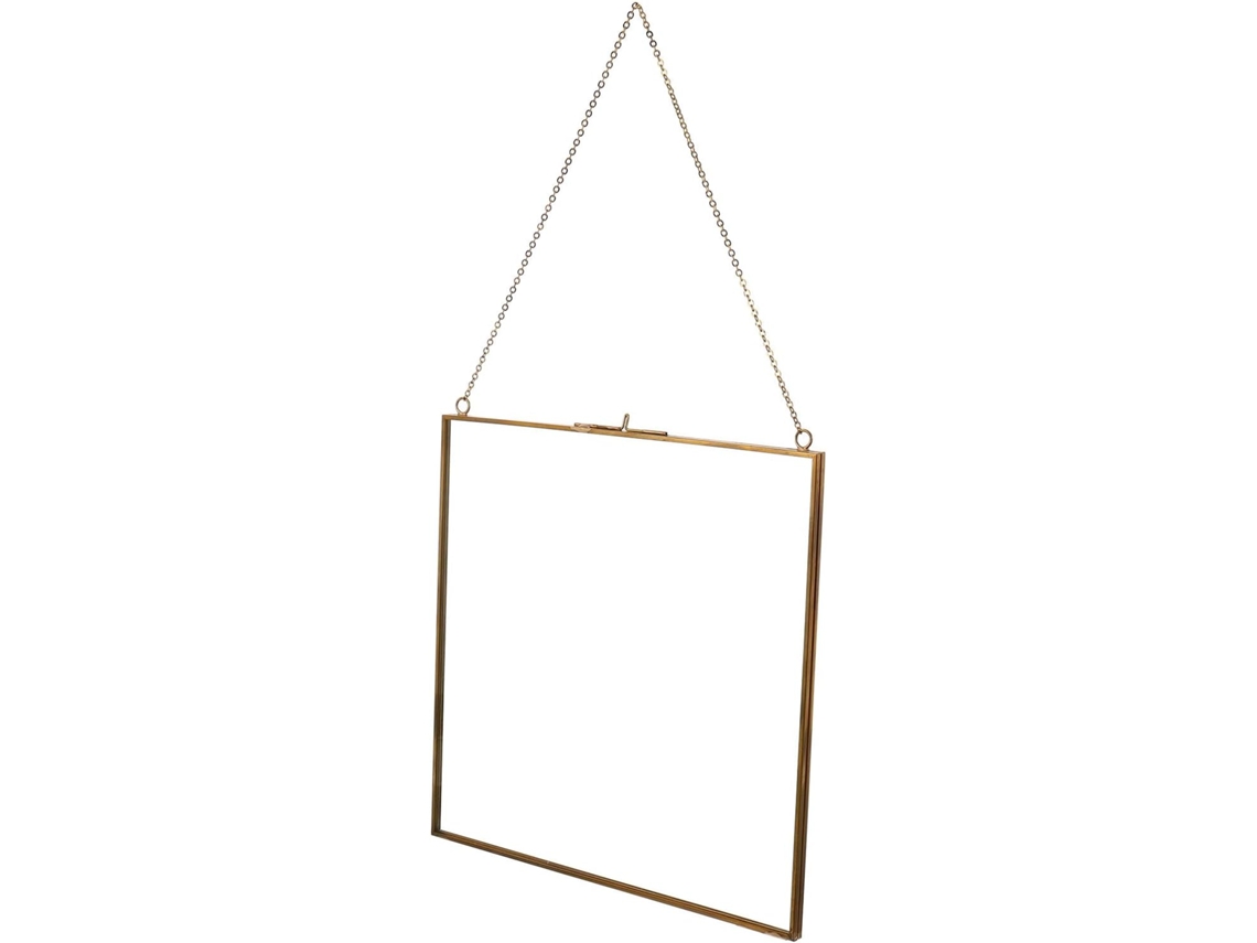 Marco Pared Cristal Transparente 24x24 Exhibición Muestras Fotografías Soporte Dorado Flores Secas Decoración