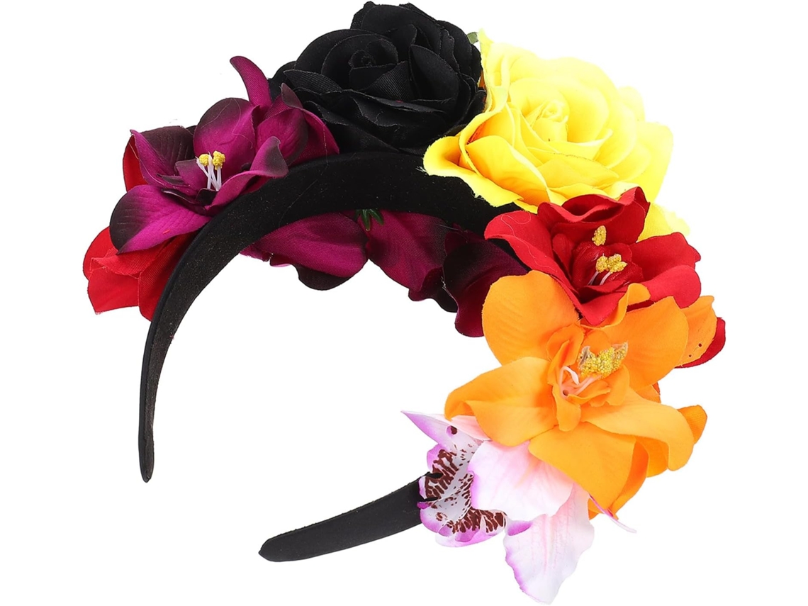 Diadema De Rosas Artificiales Para Fiestas - Tocado Floral Para Halloween Y Bodas