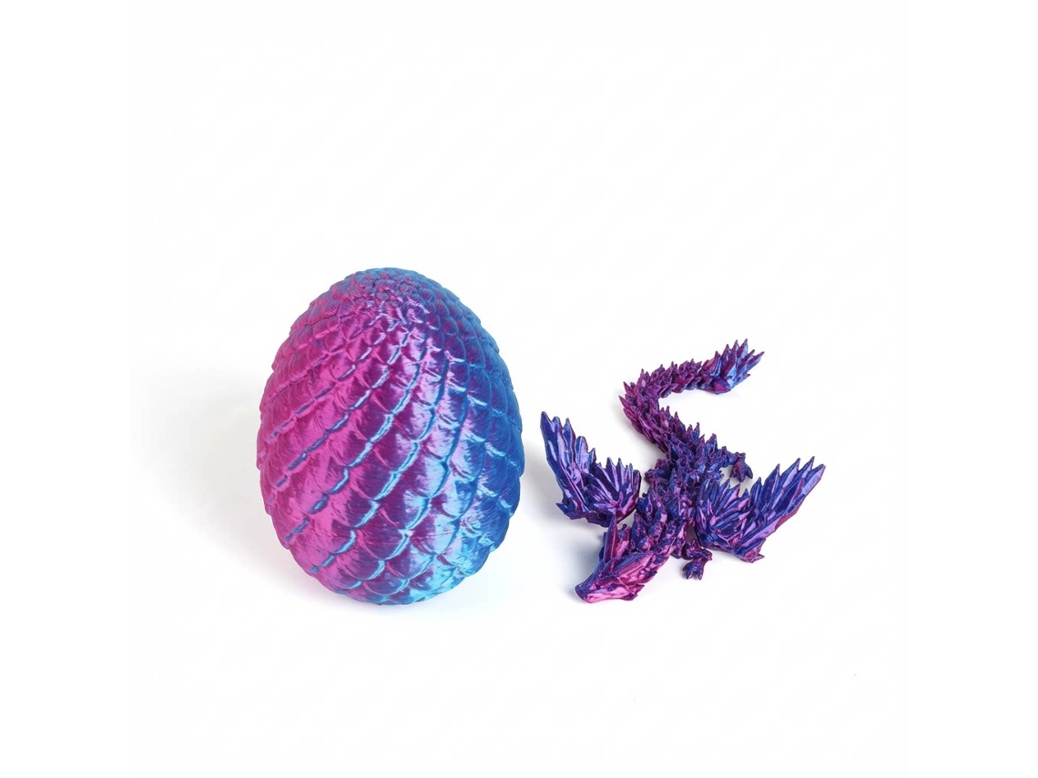 Huevo de dragón místico 3D con dragón eclosionando, regalo de fantasía único de Digitallab
