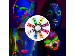 Kit De Pintura Facial Profesional Halloween Niños Adultos 50 Plantillas Pinturas Uv