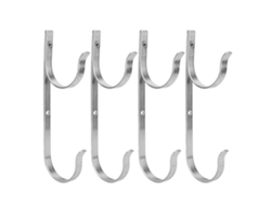 4 ganchos de aluminio para ropa y toallas, para baño, piscina, color plateado.