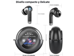 Auriculares Inalámbricos Bluetooth 5.4, Pantalla Táctil, Batería De 40 Horas De Duración, Micrófono, Resistentes Al Agua.