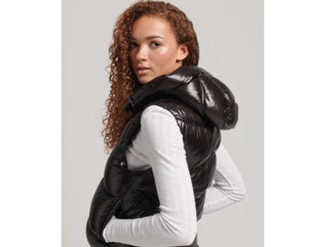Abrigo para Mujer SUPERDRY (L - Poliéster - Negro)