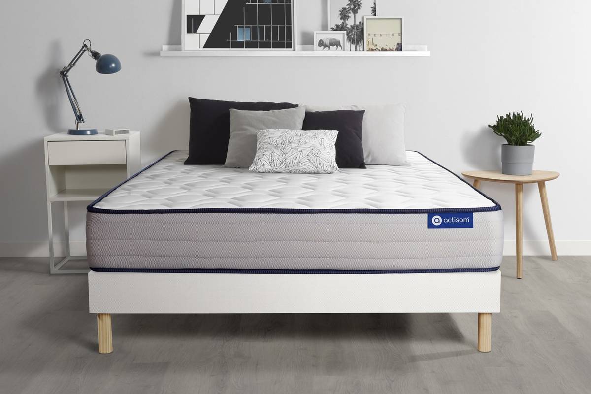 Conjunto de Somier Blanco + Colchón ACTISOM Actilatex Form (135x200 cm - Látex)