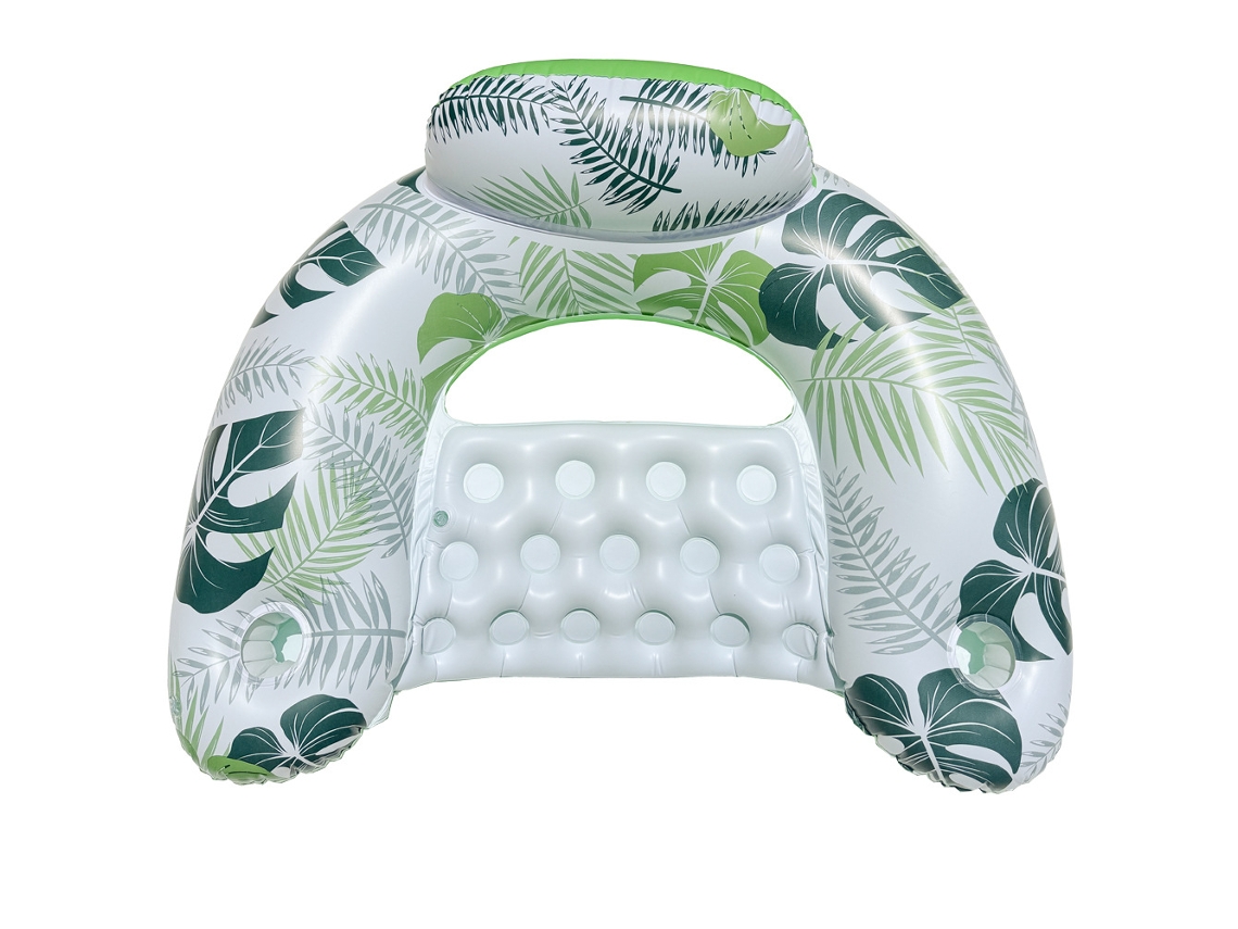 Silla Hinchable Para Piscina Con Portavasos Y Respaldo Juguete Para Fiestas En La Piscina, Color Verde Claro. Siurn