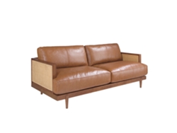 Sofá 3 plazas piel marrón ANGEL CERDA 205 x 96 x 83