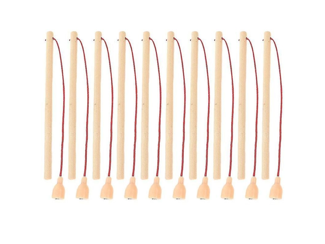 10 Cañas De Pescar Magnéticas, Juguetes De Pesca Para Niños, Madera Duradera.