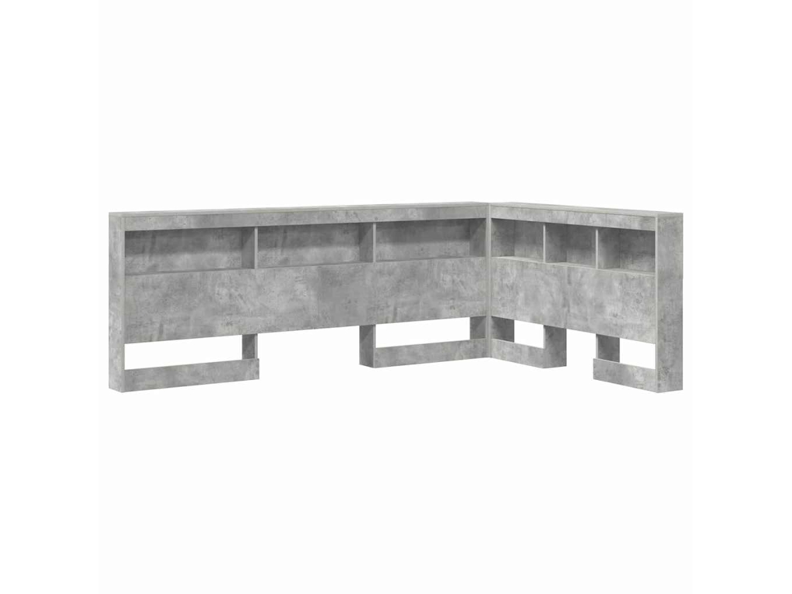 Cabecero de cama gris con almacenaje de 120 cm de madera procesada MAISON EXCLUSIVE