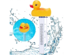 Termómetro flotante para piscina, termómetro de agua con forma de pato, resistente a astillas, con cuerda GOKOCO
