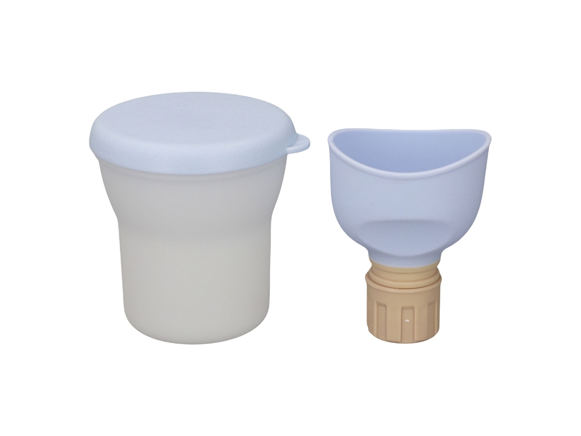 Vaso Urinario Portátil, A Prueba De Fugas Y Reutilizable Con Embudo Para Niños Y Adultos - Ideal Para Viajes - Azul