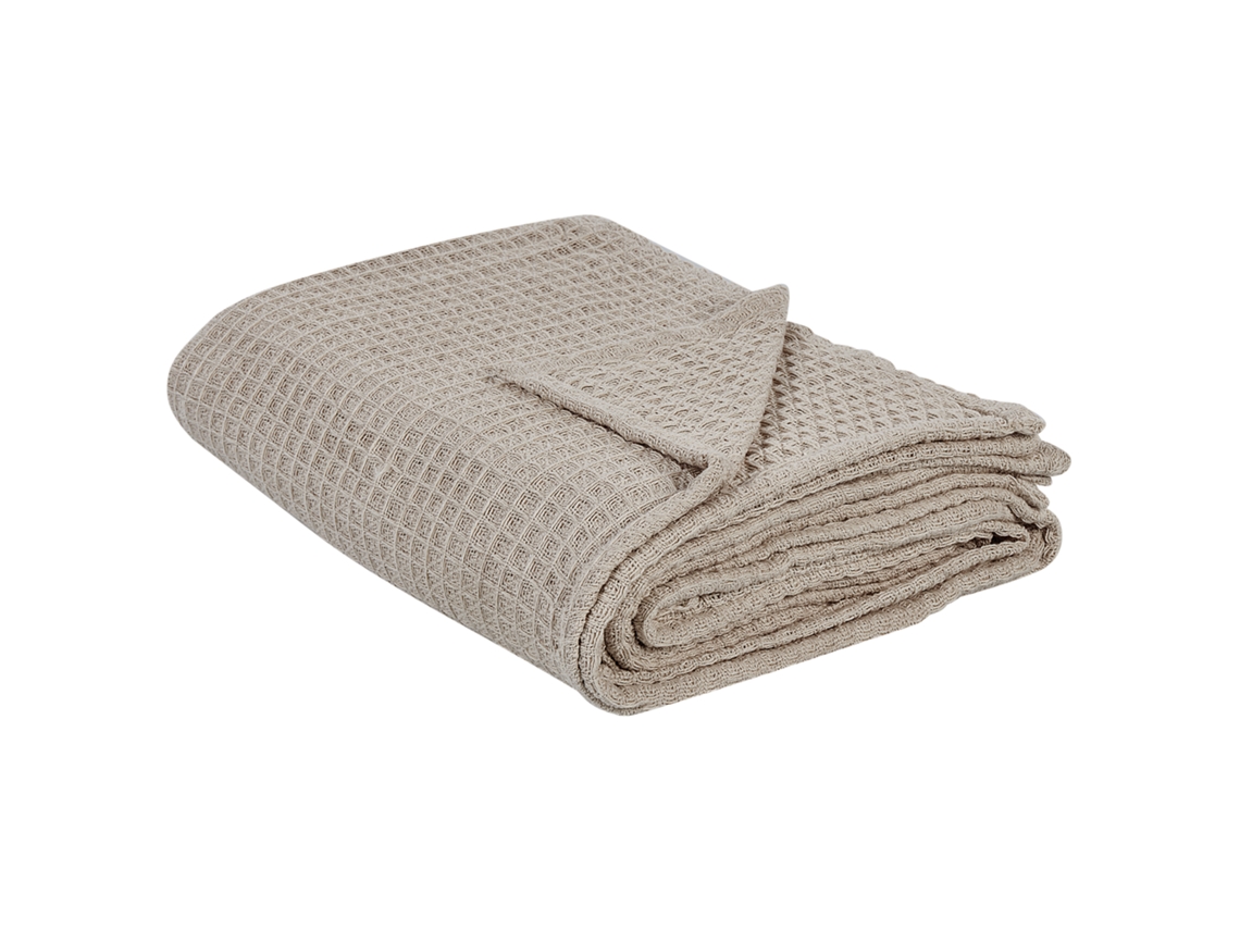 BELIANI Colcha Chagyl Algodón Crema 150X200X1.25