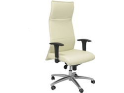 Silla de Escritorio Ejecutiva PYC Albacete Blanco con ruedas antiarañazos (Brazos Ajustables - Piel sintética)