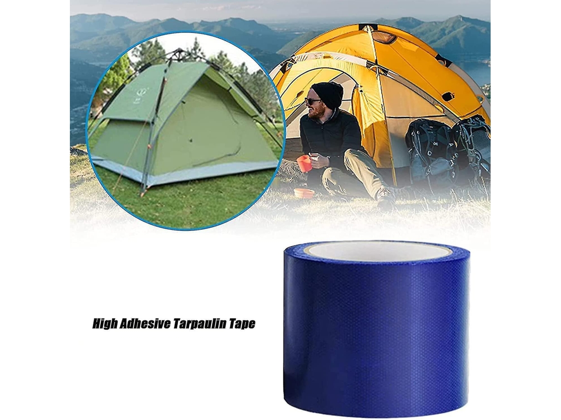 Cinta De Reparación De Lona, 8x500cm Impermeable Universal Para Caravana Toldo Tienda De Invernadero Tela Resistente Al Agua Azul