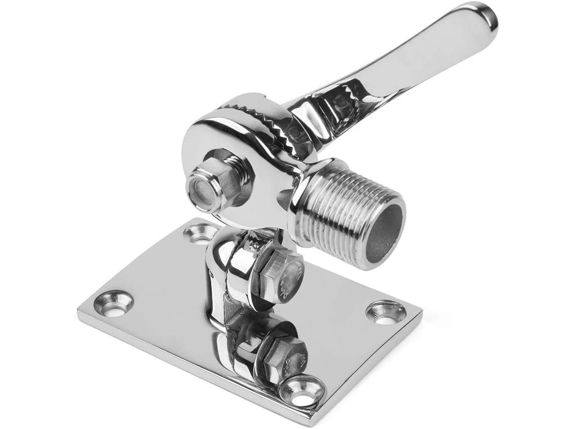 Antena Vhf Marina De Acero Inoxidable 316 Con Base De Montaje Ajustable Para Embarcaciones.