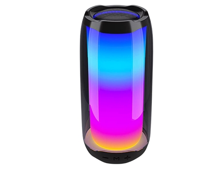 Altavoz Bluetooth Altavoz Inalámbrico con Luz Led Rgb Altavoz Portátil con Graves Mejorados Negro BISBISOUS