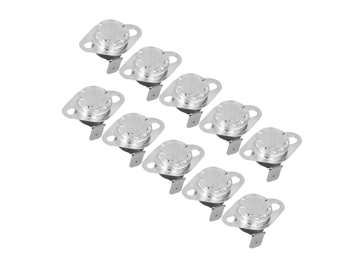 10 Piezas Termostato Interruptor Térmico De Reinicio Manual Chip Bimetálico Control De Temperatura 10a 250v