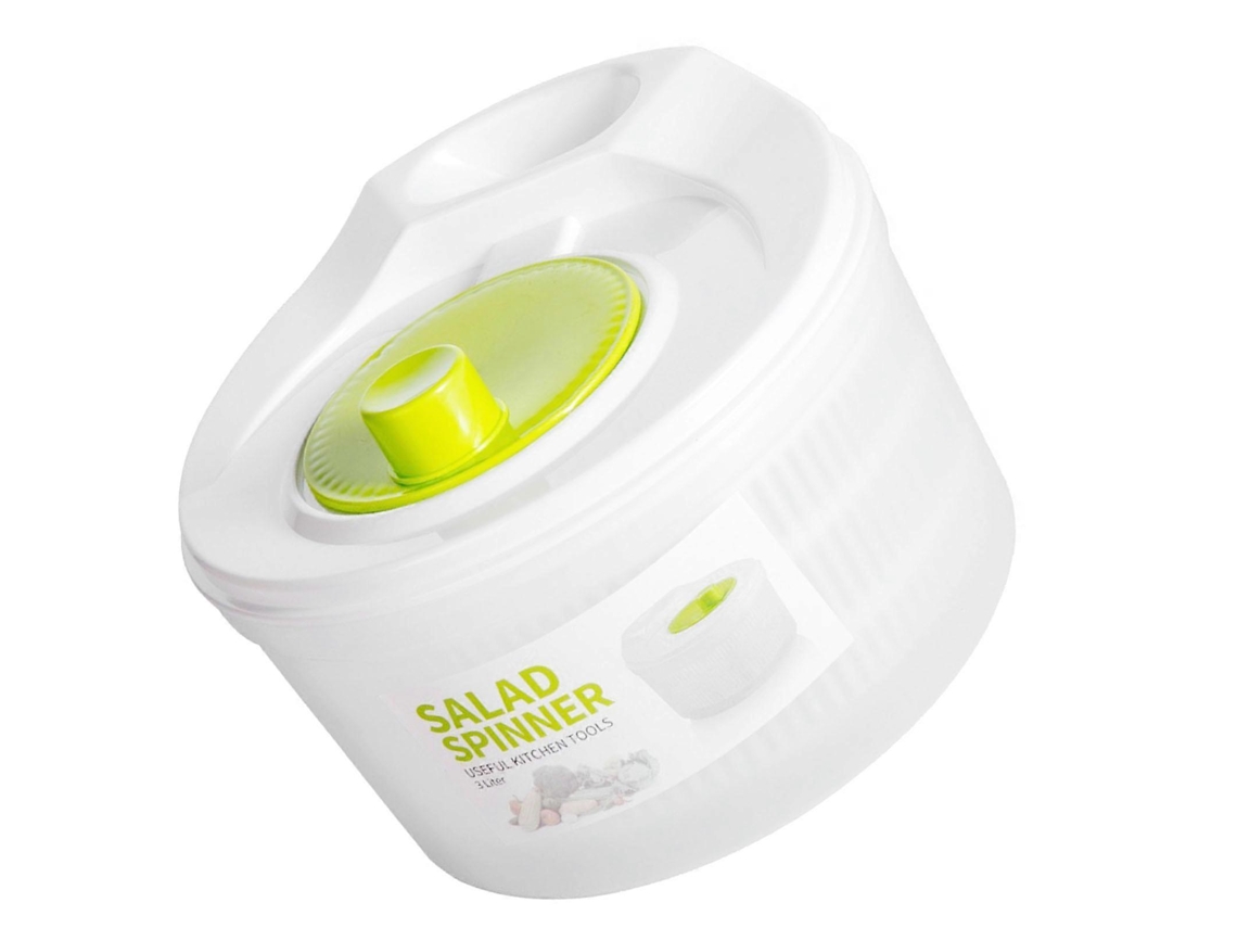 Centrifugadora de ensalada multifuncional de plástico para lechuga, verduras y frutas, ideal para uso doméstico y culinario.