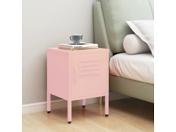 Mesa de Cabeceira LOVELY HOME Mesinha 35X35X51 Cm Aço Rosa